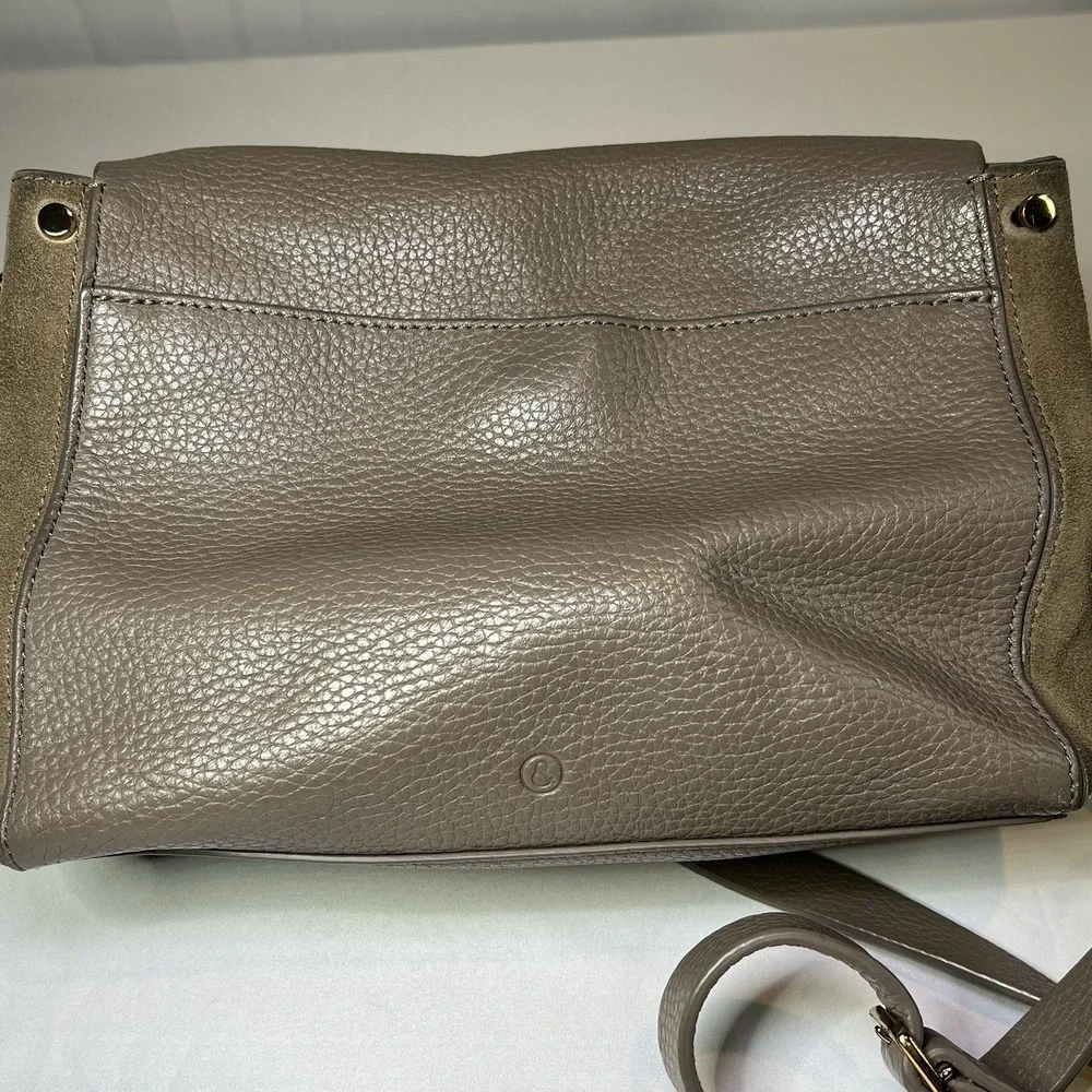 Treasure & Bond Taupe Leather & Suede Shoulder Bag Everyday Purse‎ Granny Chic